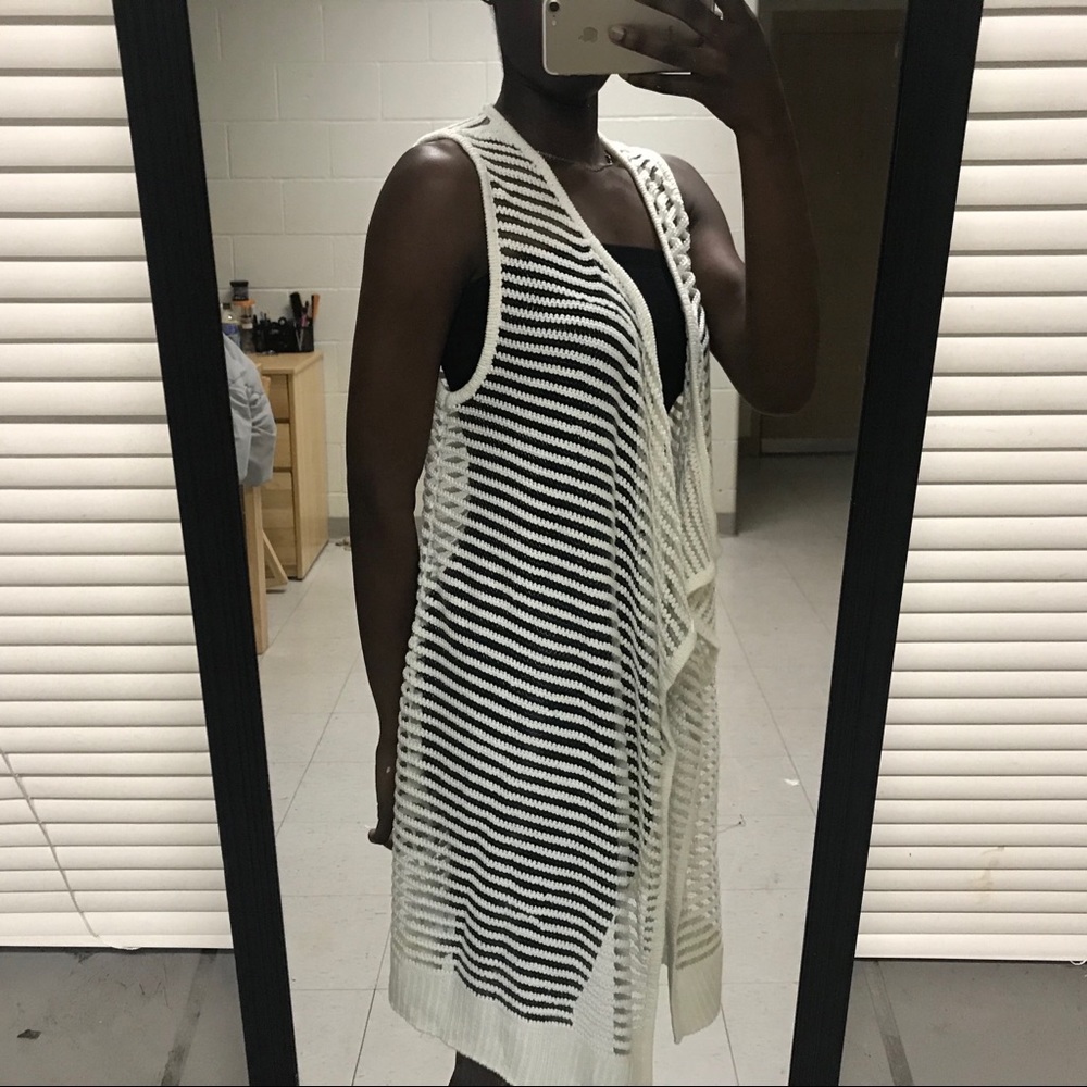 Long cream mess duster